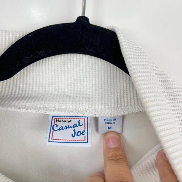 Vintage Haband Casual Joe Zip Up Track Jacket White Size Medium Men's Unisex - Picture 8 of 8